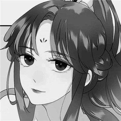 黑白古风动漫头像女