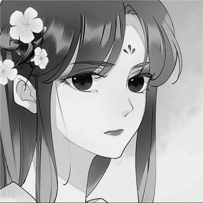 黑白古风动漫头像女