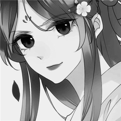 黑白古风动漫头像女