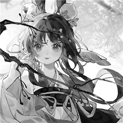 黑白古风动漫头像女