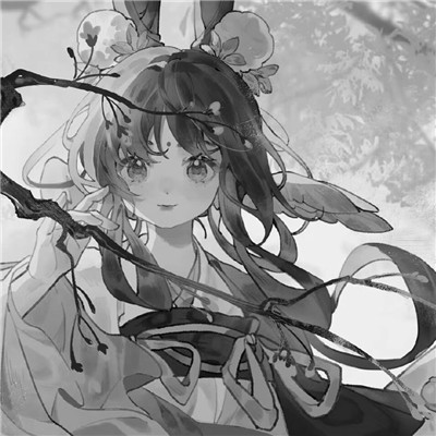 黑白古风动漫头像女