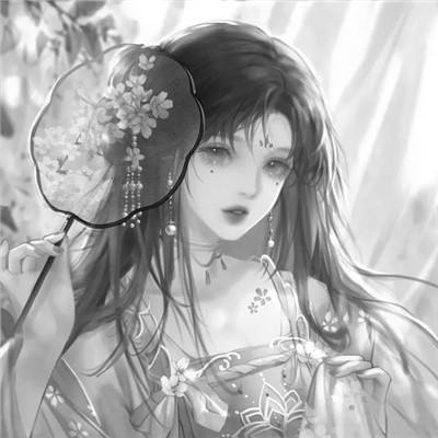 黑白古风动漫头像女