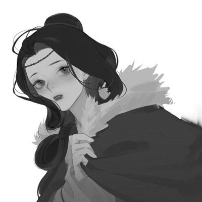 黑白古风动漫头像女