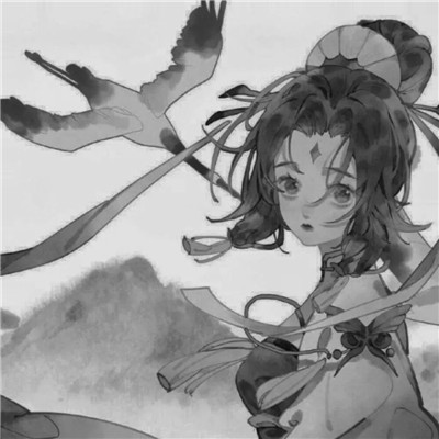 黑白古风动漫头像女