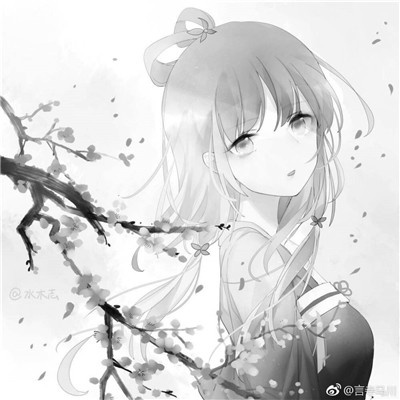 黑白古风动漫头像女