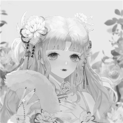 黑白古风动漫头像女