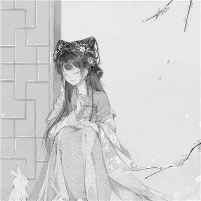 黑白古风动漫头像女