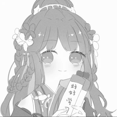 动漫古代女头像古风黑白
