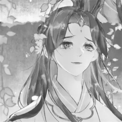 动漫古代女头像古风黑白