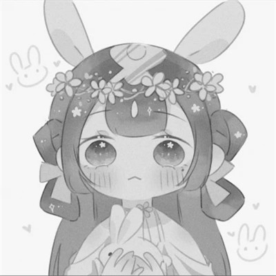 动漫古代女头像古风黑白