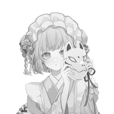 动漫古代女头像古风黑白