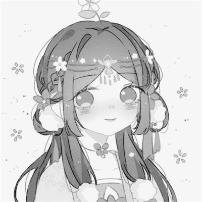 动漫古代女头像古风黑白