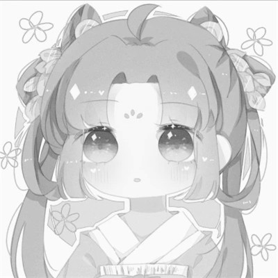 动漫古代女头像古风黑白