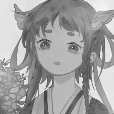 动漫古代女头像古风黑白