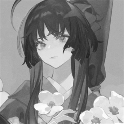 动漫古代女头像古风黑白