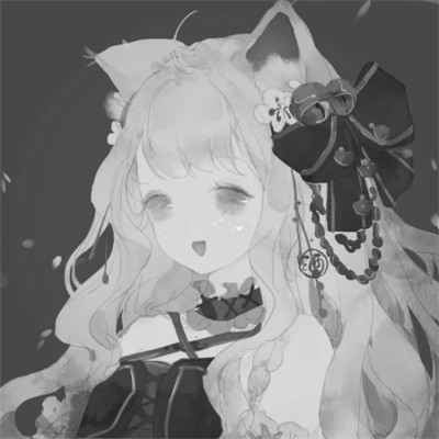 动漫古代女头像古风黑白
