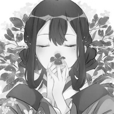 动漫古代女头像古风黑白