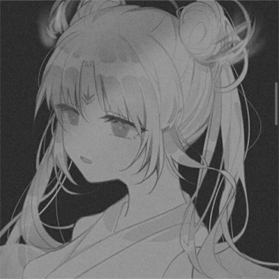 动漫古代女头像古风黑白
