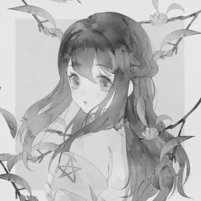 动漫古代女头像古风黑白