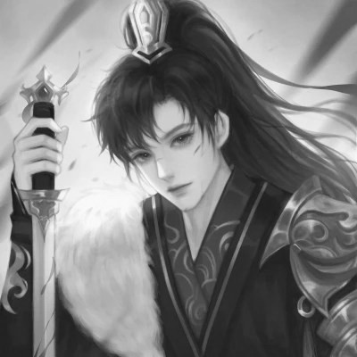 超帅的黑白古风男头