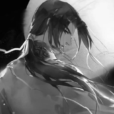 漫画男头黑白古风