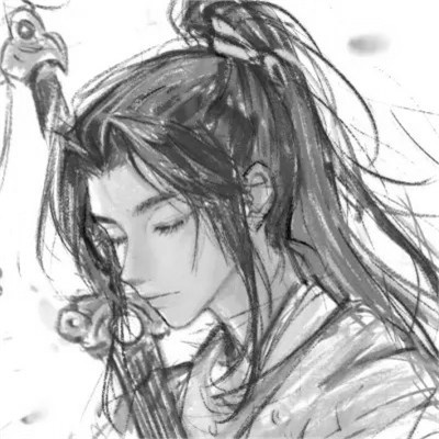 漫画男头黑白古风