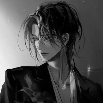 漫画男头黑白古风