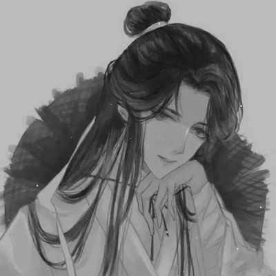 漫画男头黑白古风