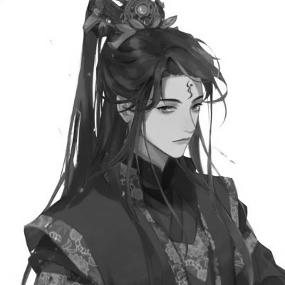 漫画男头黑白古风