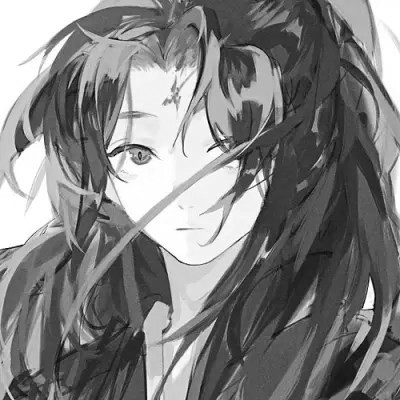 漫画男头黑白古风