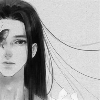漫画男头黑白古风