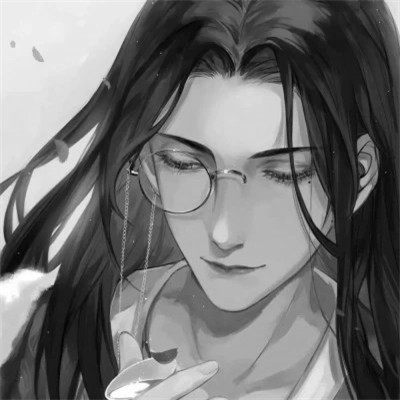 漫画男头黑白古风