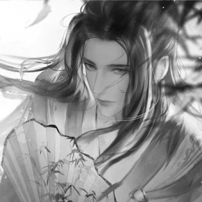 漫画男头黑白古风