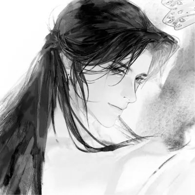 漫画男头黑白古风