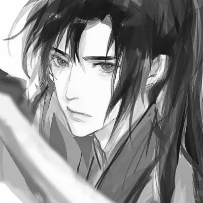 漫画男头黑白古风