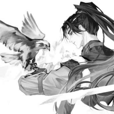 漫画男头黑白古风