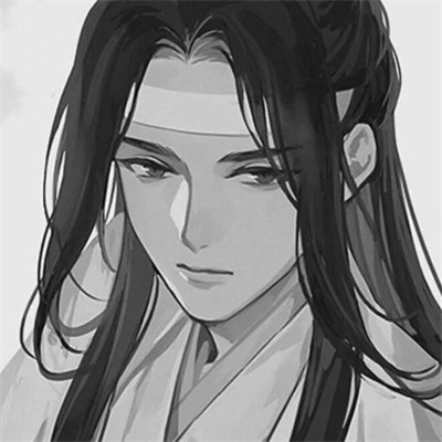 漫画男头黑白古风
