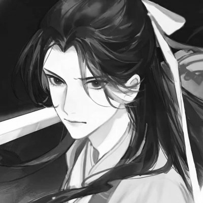 漫画男头黑白古风