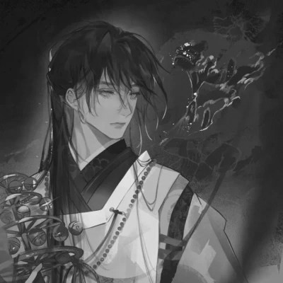 漫画男头黑白古风
