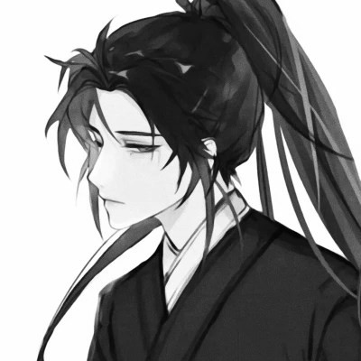 漫画男头黑白古风