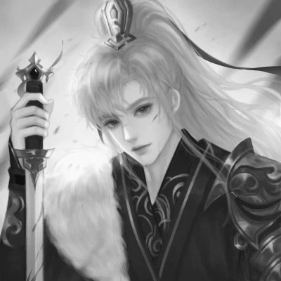 漫画男头黑白古风