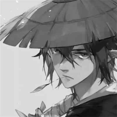 漫画男头黑白古风