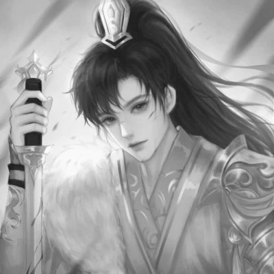 漫画男头黑白古风
