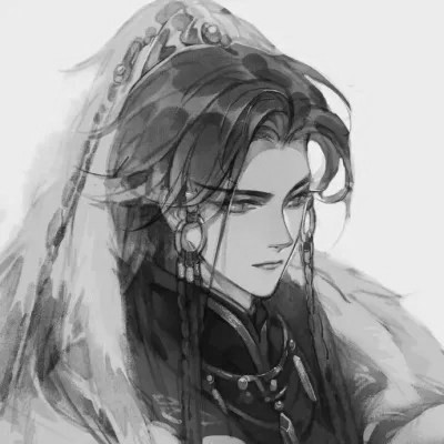 漫画男头黑白古风