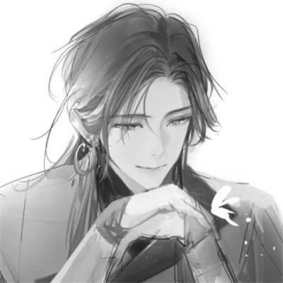 漫画男头黑白古风