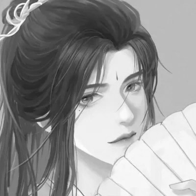漫画男头黑白古风