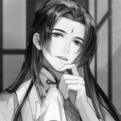 漫画男头黑白古风