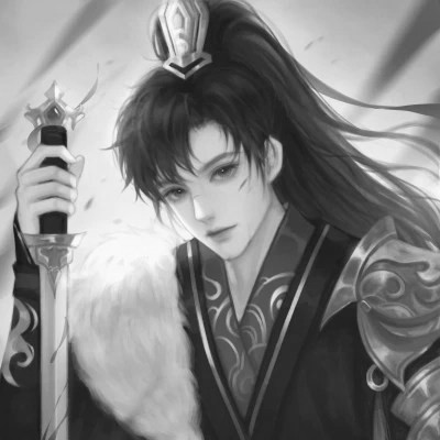 漫画男头黑白古风