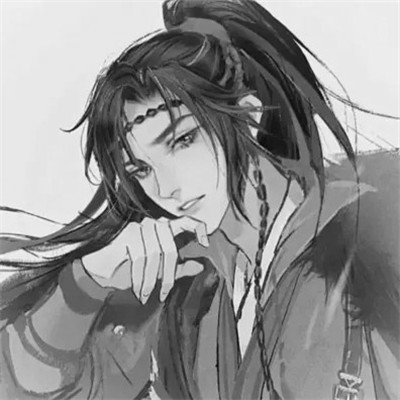 漫画男头黑白古风