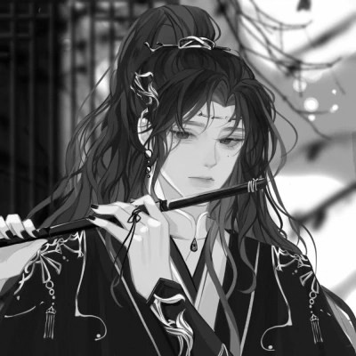 漫画男头黑白古风